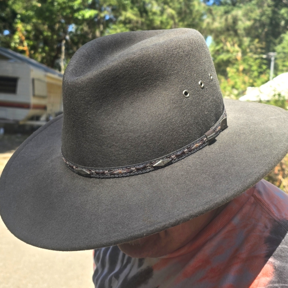 Stetson Charcoal Unisex Hat with Patterned Band